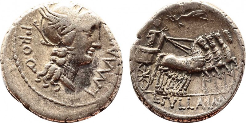 L. SULLA and L. MANLIUS TORQUATUS. Denarius (82 BC). Military mint moving with S...
