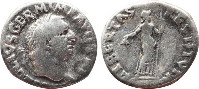 VITELLIUS (69). Denarius. Rome.
Obv: A VITELLIVS GERM IMP AVG TR P.
Laureate hea...