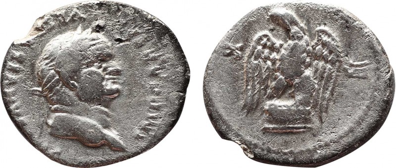 VESPASIAN (69-79). Denarius. Rome.
Obv: IMP CAESAR VESPASIANVS AVG.
Laureate hea...