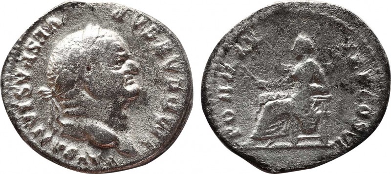 VESPASIAN (69-79). Denarius. Rome.
Obv: IMP CAESAR VESPASIANVS AVG.
Laureate hea...