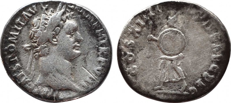 DOMITIAN (81-96). Denarius. Rome. Saecular Games issue. Obv: IMP CAES DOMIT AVG ...