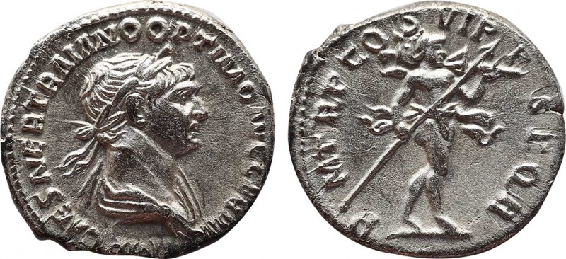 TRAJAN (98-117). Denarius. Rome.
Obv: IMP CAES NER TRAIANO OPTIM AVG GER DAC PAR...