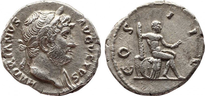 HADRIAN (117-138). Denarius. Rome.
Obv: HADRIANVS AVGVSTVS.
Laureate bust right,...