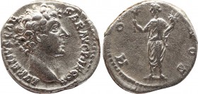 MARCUS AURELIUS (Caesar, 139-161). Denarius. Rome.
Obv: AVRELIVS CAESAR AVG PII F.
Bare head right, wearing slight beard.
Rev: COS II.
Honos standing ...