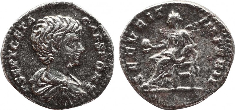 GETA (Caesar, 198-209). Denarius. Rome. Obv: P SEPT GETA CAES PONT. Bareheaded, ...