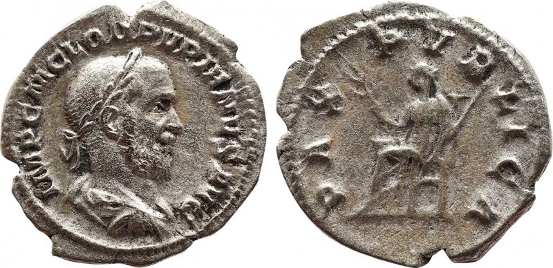 PUPIENUS (238). Denarius. Rome.
Obv: IMP C M CLOD PVPIENVS AVG.
Laureate, drap...