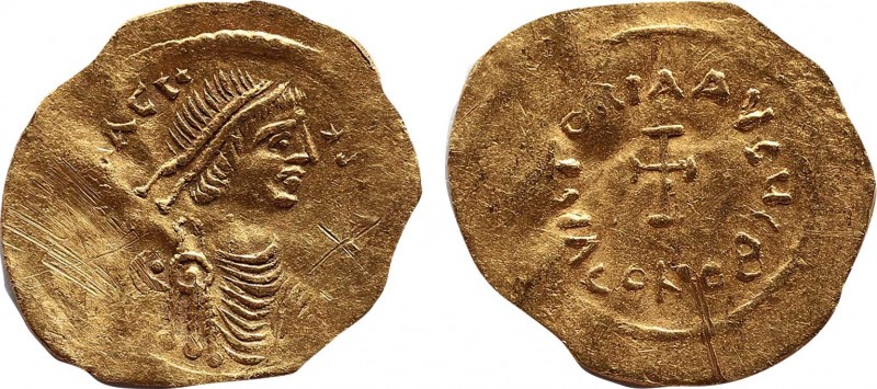 HERACLIUS (610-641). GOLD Tremissis. Constantinople.
Obv: δ N ҺRACLIЧS P P AVG.
...