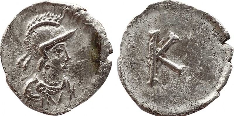 ANONYMOUS. Time of Justinian I (527-565). Half Siliqua. Constantinople.
Obv: Hel...