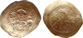 MICHAEL VII DUCAS (1071-1078). GOLD Histamenon Nomisma. Constantinople.
Obv: IC - XC.
Facing bust of Christ Pantokrator.
Rev: + MIXAHΛ BACIΛ O Δ.
Faci...