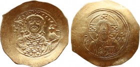 MICHAEL VII DUCAS (1071-1078). GOLD Histamenon Nomisma. Constantinople.
Obv: IC - XC.
Facing bust of Christ Pantokrator.
Rev: + MIXAHΛ BACIΛ O Δ.
Faci...