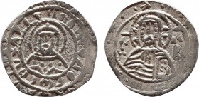 MANUEL II PALAEOLOGUS (1391-1425). AR Stavraton (1403-1425). Constantinople.
Obv: IC XC.
Facing bust of Christ; sigla: lis, right: pellet above monogr...
