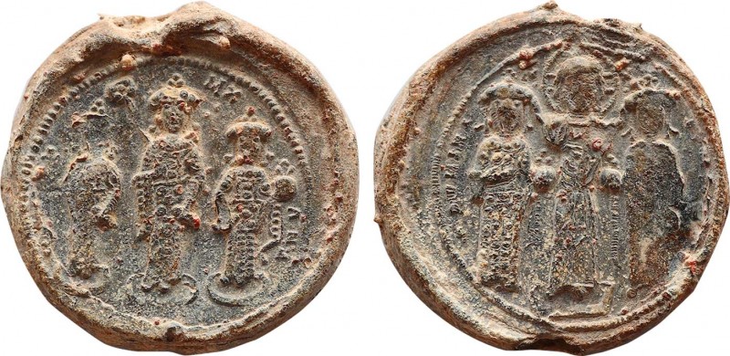 BYZANTINE LEAD SEALS. Romanus IV Diogenes (1068-1071). Obv: Christ standing faci...