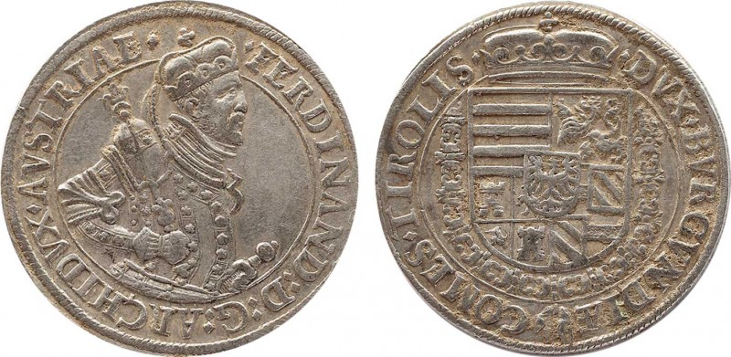 HOLY ROMAN EMPIRE. Ferdinand II (Archduke, 1564-1595). Taler. Hall.
Obv: FERDINA...
