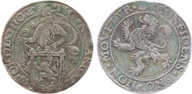 NETHERLANDS. Holland. Lion Dollar or Leeuwendaalder (1576).
Obv: MO NO ARG ORDIN HOL.
Knight standing left, head right, holding up garnished coat-of-a...