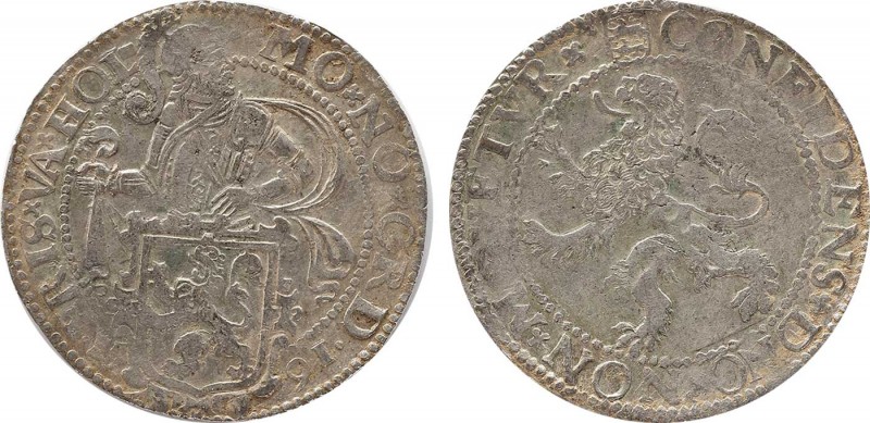 NETHERLANDS. Holland. Lion Dollar or Leeuwendaalder (1591).
Obv: MO NO ARG ORDIN...