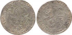 NETHERLANDS. Holland. Lion Dollar or Leeuwendaalder (1594).
Obv: MO NO ARG ORDIN HOL.
Knight standing left, head right, holding up garnished coat-of-a...