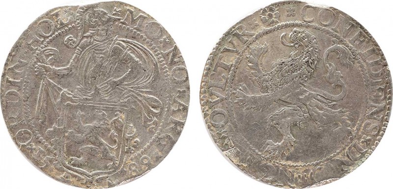NETHERLANDS. Holland. Lion Dollar or Leeuwendaalder (1589).
Obv: MO NO ARG ORDIN...