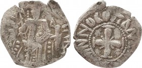 ANDRONICUS II PALAEOLOGUS (1282-1295). Billon Tornese (1/8 Basilikon). Constantinople.
Obv: ANΔΡΟΝΙΚΟC ΔΕCΠΟ A.
Emperor standing facing, holding cro...