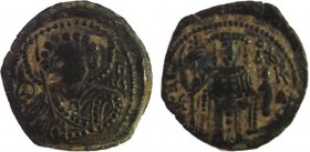 John III Ducas (Vatatzes) of Nicaea Æ Tetarteron. Magnesia, AD 1222-1254. 
Obv: Bust of St. George facing, nimbate, holding spear and shield; monogram...