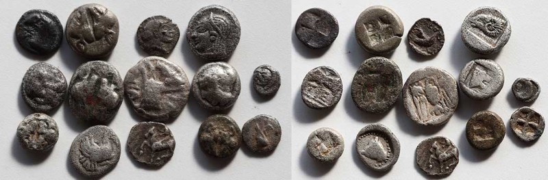 14 Greek Obol Lots.