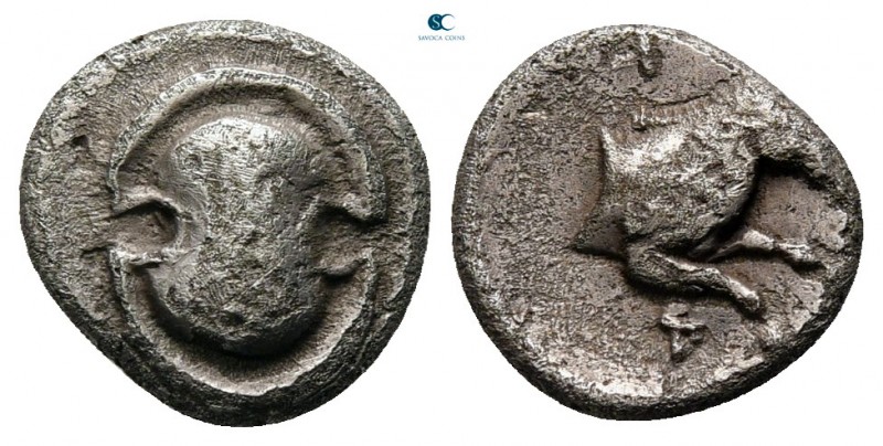 Boeotia. Tanagra circa 380-350 BC. 
Obol AR

9 mm., 0,89 g.



nearly ver...