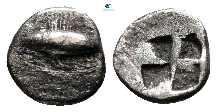 Mysia. Kyzikos circa 520-480 BC. 
Tetartemorion AR

7 mm., 0,29 g.



ver...