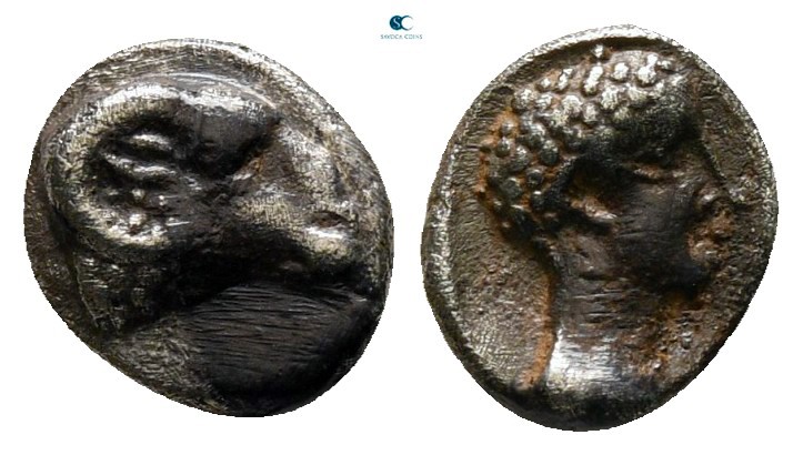 Caria. Kasolaba circa 420-400 BC. 
Hemiobol AR

7 mm., 0,47 g.



very fi...