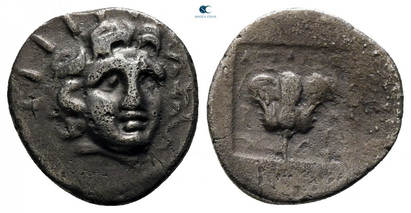 Islands off Caria. Rhodos circa 170-88 BC. 
Plinthophoric Hemidrachm AR

13 m...