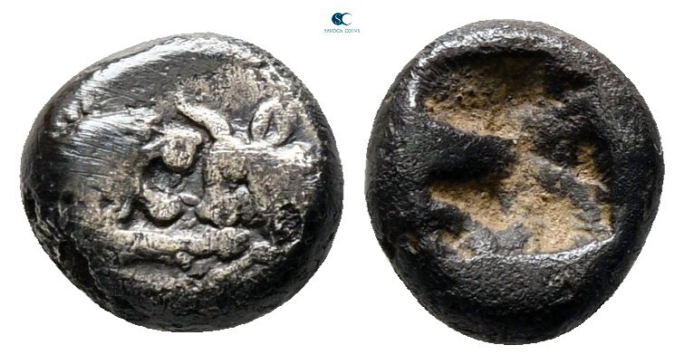 Kings of Lydia. Sardeis. Kroisos circa 564-539 BC. 
1/12 Stater AR

7 mm., 0,...