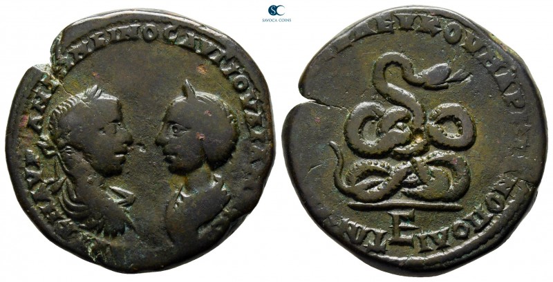 Moesia Inferior. Marcianopolis. Elagabalus, with Julia Maesa AD 218-222. 
Bronz...