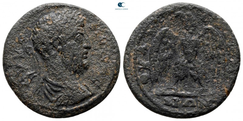 Lydia. Thyateira. Commodus AD 180-192. 
Bronze Æ

23 mm., 5,22 g.



near...