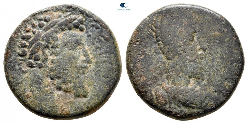 Mesopotamia. Edessa. Septimius Severus with Abgar VIII AD 193-211. 
Bronze Æ
...