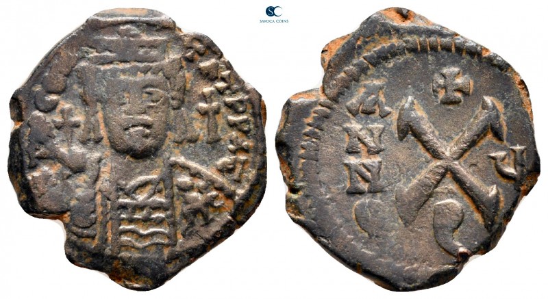 Tiberius II Constantine AD 578-582. Theoupolis (Antioch)
Decanummium Æ

20 mm...