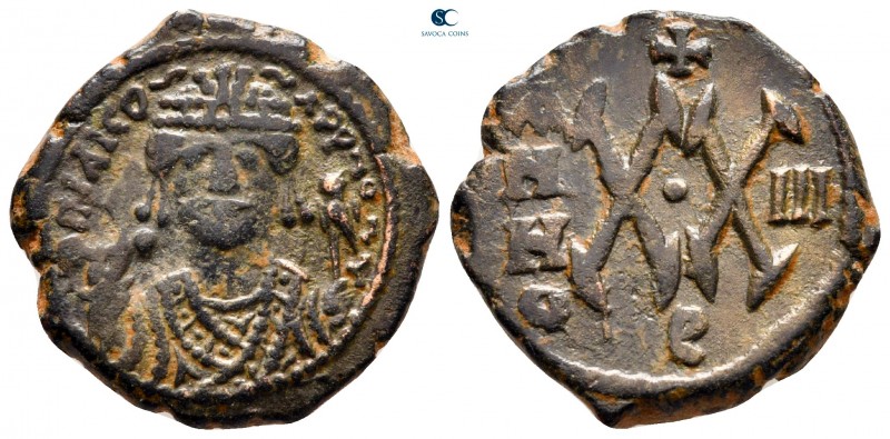 Maurice Tiberius AD 582-602. Theoupolis (Antioch)
Half Follis or 20 Nummi Æ

...