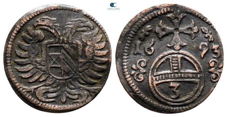 Germany. Silesia, Opole. Leopold I AD 1657-1705.
3 Penny 

16 mm., 0,61 g.
...