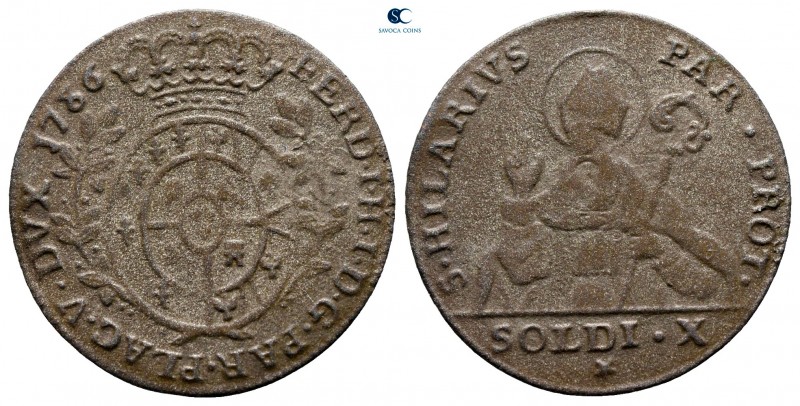 Italy. Parma. Ferdinando di Borbone AD 1765-1802.
10 Soldi or 1/2 Lira AR

21...