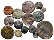Lot of ca. 15 greek bronze coins / SOLD AS SEEN, NO RETURNnearly very fine