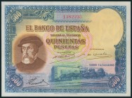 500 pesetas. January 7, 1935. Without series. (Edifil 2017: 365). Original sizing. UNC.