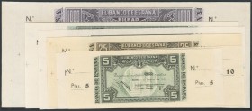Complete series, in the absence of the NON-ISSUED value of 500 Pesetas and including that of 5 Pesetas (without series and series A), 10 Pesetas, 25 P...