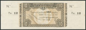 10 pesetas. January 1, 1937. Bilbao branch, formerly owned by Caja de Ahorros and Monte de Piedad Municipal de Bilbao. Without series and without numb...