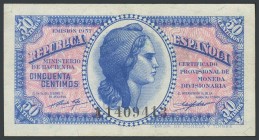 50 Cents. 1937. Series A. (Edifil 2017: 391). AU.