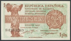 1 peseta. 1937. Series B. (Edifil 2017: 392). UNC.