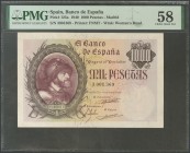 1000 Pesetas. October 21, 1940. Without series. (Edifil 2017: 445). Very rare in this exceptional conservation. AU. PMG58 package. (To get an idea of ...