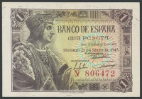 1 peseta. May 21, 1943. Series N, last series issued. (Edifil 2017: 447a). UNC.