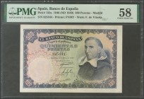 500 pesetas. February 19, 1946. Without series. (Edifil 2017: 452). Unusual like that. AU. PMG58 package.