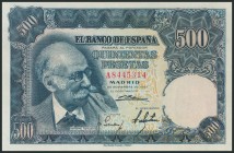 500 pesetas. November 15, 1951. Series A. (Edifil 2017: 460a). Original sizing. AU.