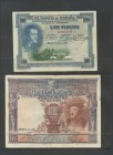 Set of 16 Bank of Spain notes issued on various dates and with various series and qualities. AU\/ VF. EXAMINE.