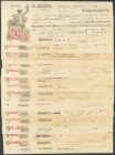 Set of 19 Bills of Exchange stamped with Fiscal Stamps of Bills of various values from 1923, some accompanied by stamps of Mobile Stamps of different ...