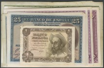 Set of 26 banknotes from the Bank of Spain, in various qualities and amounts. TO EXAMINE.