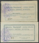 POBLA DE SEGUR (LERIDA). 2 Pesetas and 5 Pesetas. April 7, 1937. (Gonz\u00e1lez: 5933, 5934). Banknotes with the city hall mark on the left are more r...